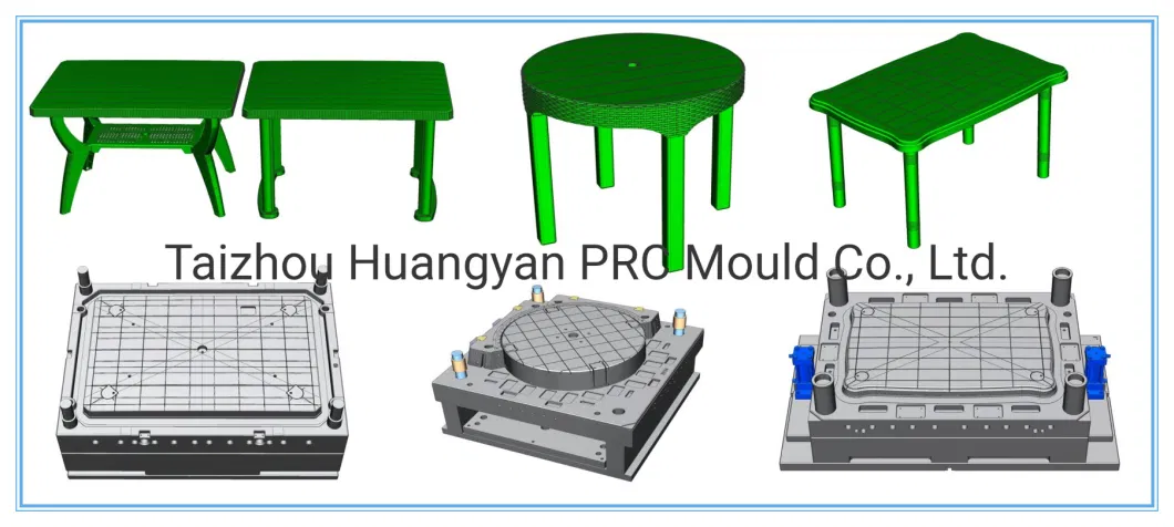 Plastic Injection Furniture Household Big Small Iml New Design Square Round Leg Strong Table Template Mould